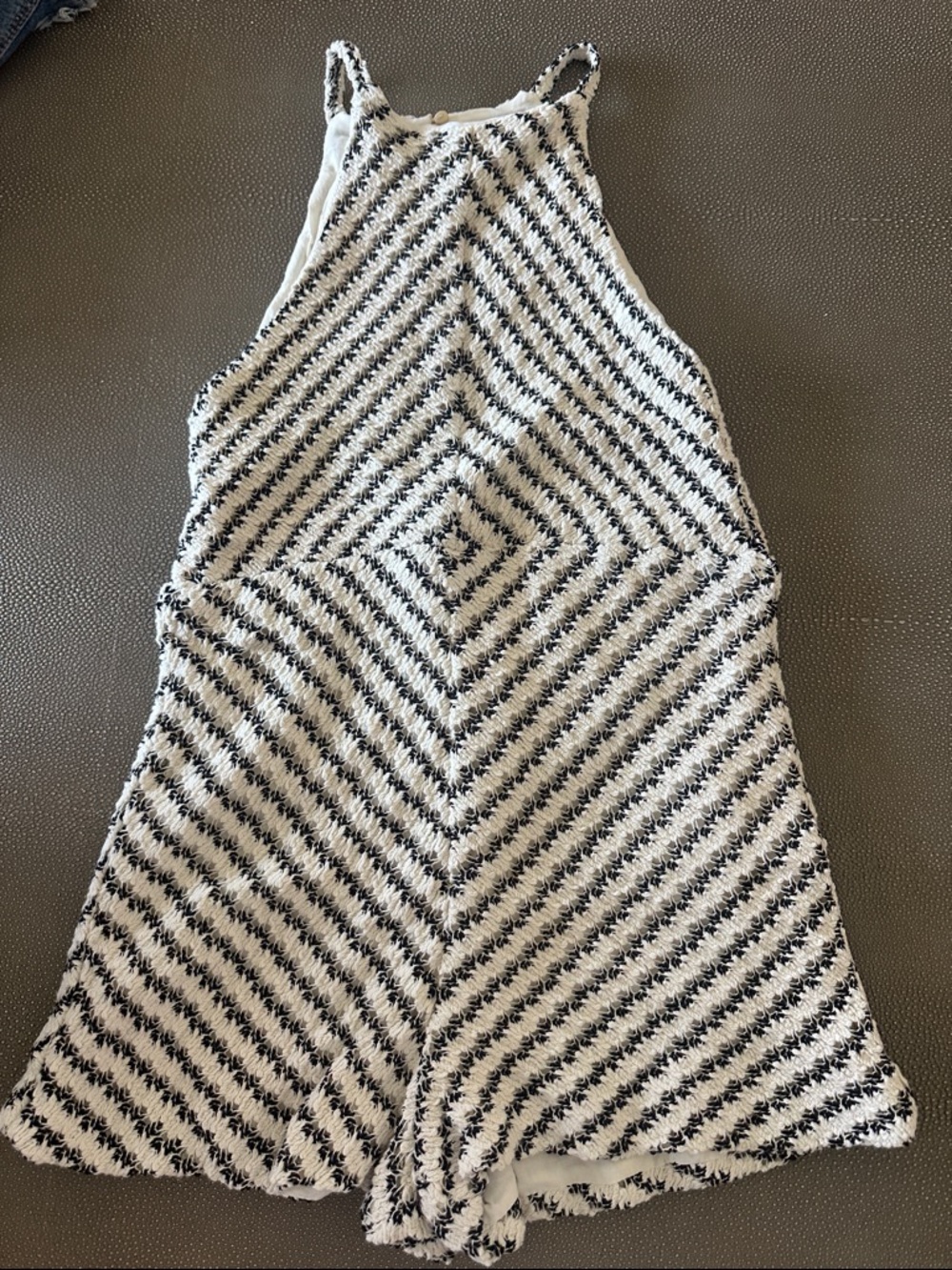 Zara Girls Black and White Striped Romper